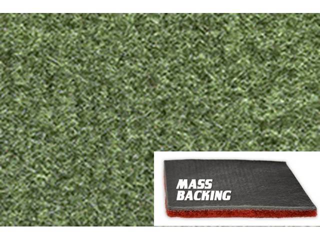 Willow Green / Dark Green 2-Piece Nylon Cut Pile Molded Carpet Set (A/T or column shift M/T) with Standard Jute Padding and Improved Mass Backing
