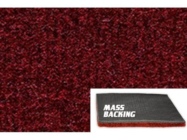 Maroon 2-Piece Nylon Cut Pile Molded Carpet Set (A/T or column shift M/T) with Standard Jute Padding and Improved Mass Backing