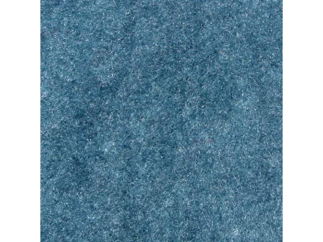 Medium Blue 1-Piece Nylon Cut Pile Carpet Set (with console cutout) with Standard Jute Padding and Backing