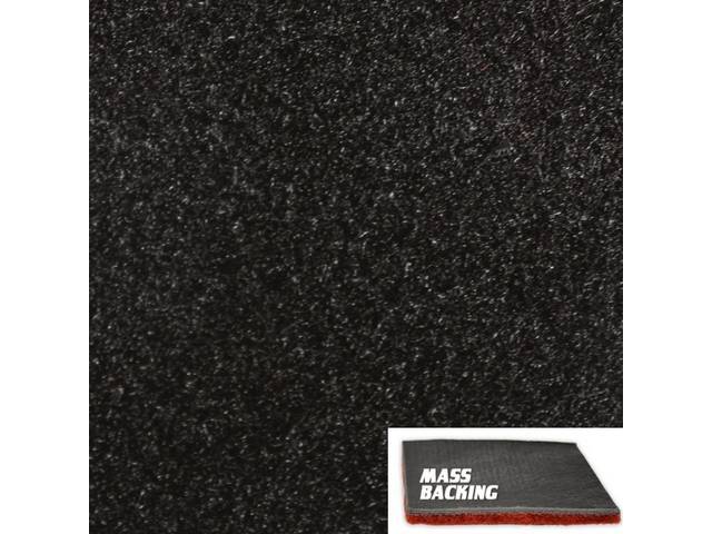 Black 1-Piece Nylon Cut Pile Carpet Set (w/o console cutout) with Standard Jute Padding and Improved Mass Backing