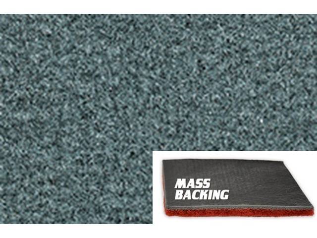 Powder Blue 1-Piece Nylon Cut Pile Carpet Set (w/o console cutout) with Standard Jute Padding and Improved Mass Backing