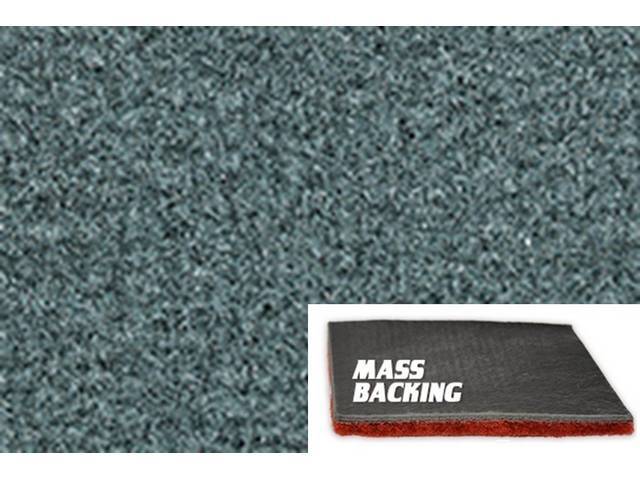 Powder Blue 1-Piece Nylon Cut Pile Carpet Set (with console cutout) with Standard Jute Padding and Improved Mass Backing