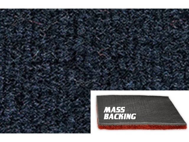 Dark Blue 1-Piece Nylon Cut Pile Carpet Set (w/o console cutout) with Standard Jute Padding and Improved Mass Backing