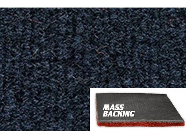 Dark Blue 1-Piece Nylon Cut Pile Carpet Set (with console cutout) with Standard Jute Padding and Improved Mass Backing
