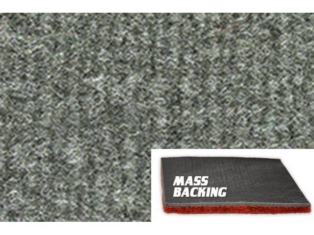 Medium (Light) Gray 1-Piece Nylon Cut Pile Carpet Set (with console cutout) with Standard Jute Padding and Improved Mass Backing