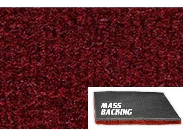 Maroon 1-Piece Nylon Cut Pile Carpet Set (with console cutout) with Standard Jute Padding and Improved Mass Backing