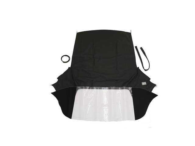 CONVERTIBLE TOP KIT, Black, W/ Sewn-In Plastic Window, 32 Ounce, 5 Year Limited Warranty