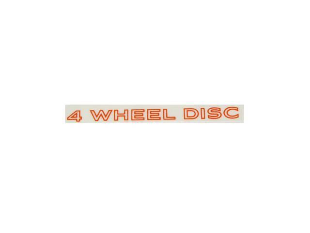 DECAL, Door Handle Insert, *4 Wheel Disc*, Red