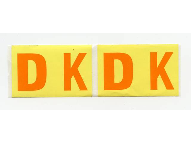 Disc Brake Shield Decal, *DK*, reproduction  