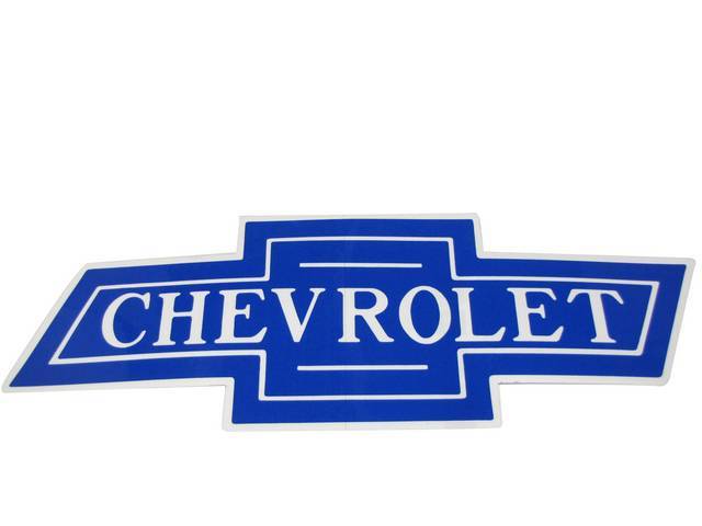 DECAL, Chevrolet *Bowtie*, 13 inch o.d., blue on clear, repro