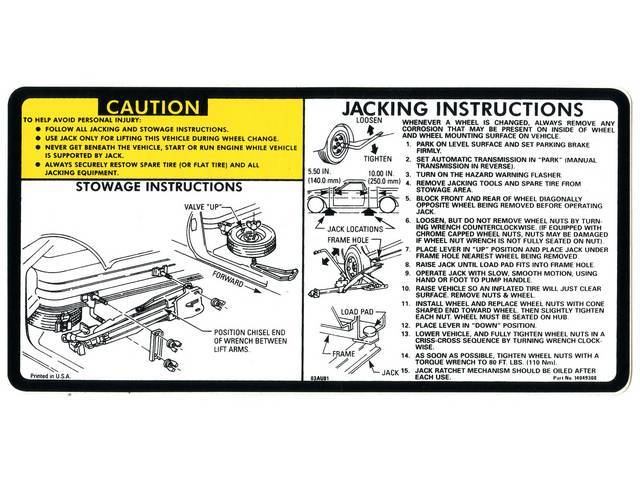 Decal, , Jack Instruction, Reproduction