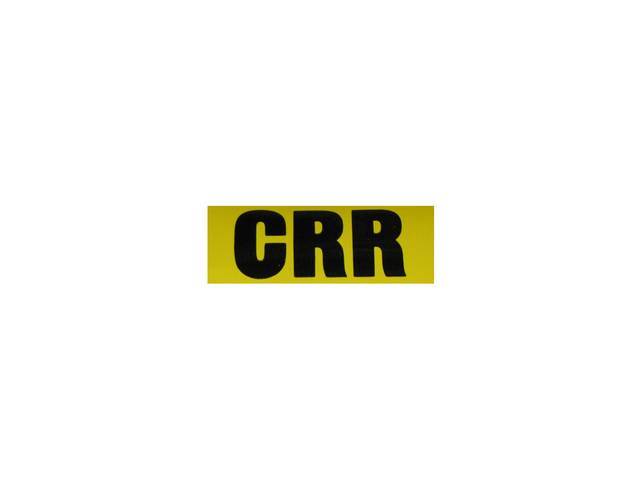 DECAL, Engine Code, Yellow w/ *CRR* in Black