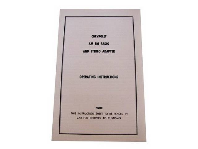 INSTRUCTIONS, AM/FM STEREO