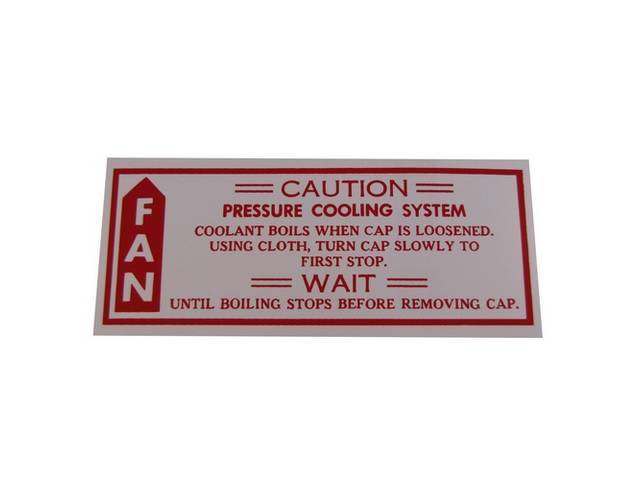 DECAL, Caution Fan, repro