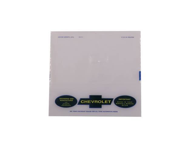 Owners Manual Storage Bag, Plastic, Reproduction for (63-66)