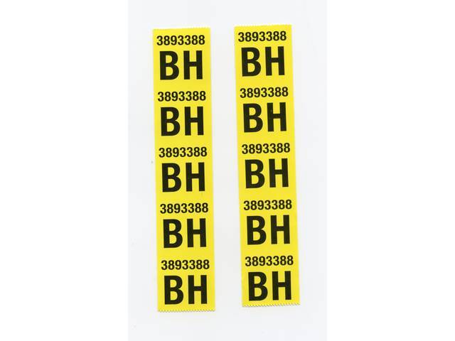 Rear Coil Spring Decal, * BH 3893388 *, reproduction