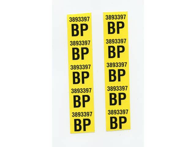 Rear Coil Spring Decal, * BP 3893397 *, reproduction