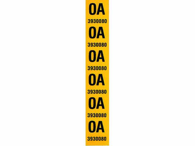 DECAL, Rear Leaf Spring, GM p/n OA 3930080, repro