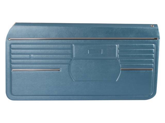 Restoration Quality Medium Blue Standard Pre-Assembled Inside Door Panel Set for (1968)