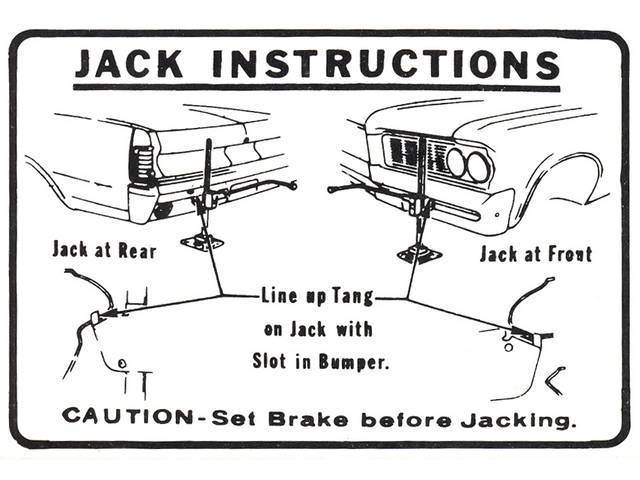 DECAL, Trunk, Jack Instructions, repro