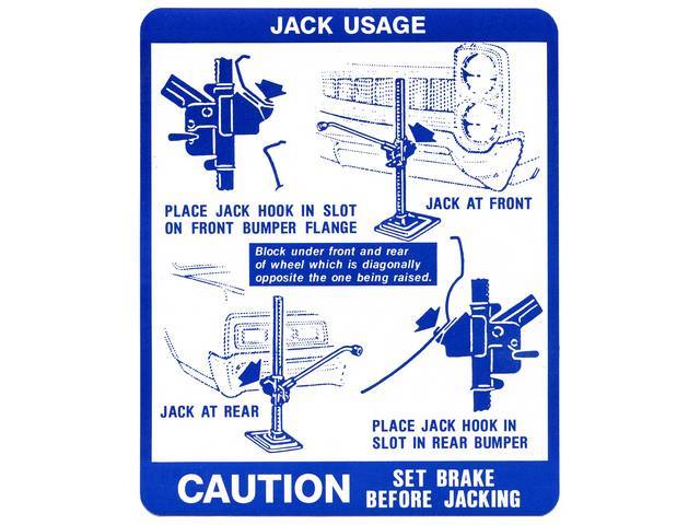 DECAL, Trunk, Jack Instructions, *9777808*, repro