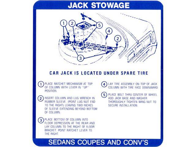 DECAL, Trunk, Jack Stowage Instructions, *9777809*, repro