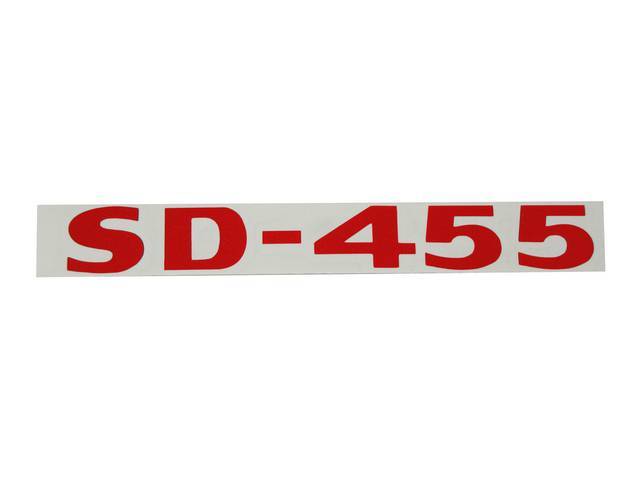 DECAL, Hood Scoop, *SD455*, Red, Repro