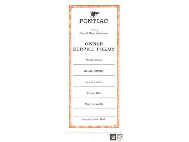 POLICY, New Vehicle Service, repro