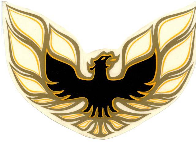 DECAL, Spoiler / Front Bumper, *BIRD*, 8.5 Inch, Gold / Yellow / Black, Repro