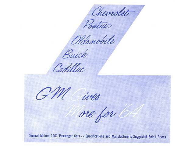 BOOKLET, *GM* New Vehicle Retail Price, repro