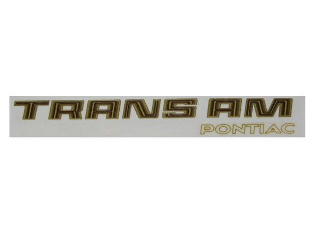 DECAL, Legend, *Trans Am*, 3-Shades Gold / Yellow, Repro