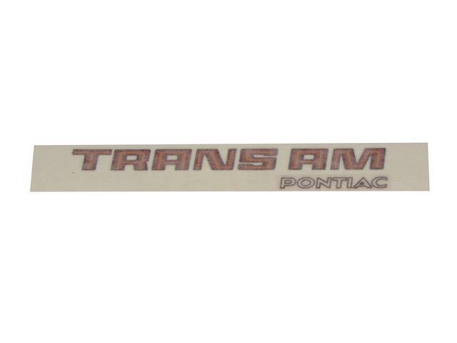 DECAL, Legend, *Trans Am*, 3-Shades Red / Gold, Repro