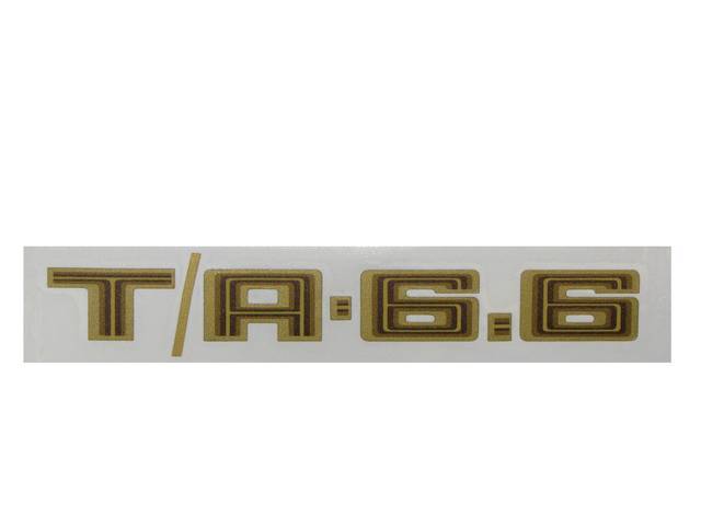 DECAL, Hood Scoop, *T/A 6.6*, Light Gold / Dark Gold / Brown / Yellow, Repro