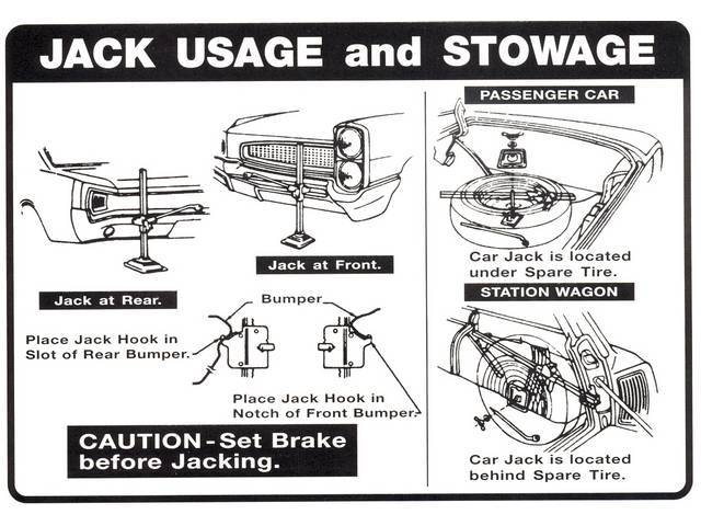 DECAL, Trunk, Jack Instructions, repro