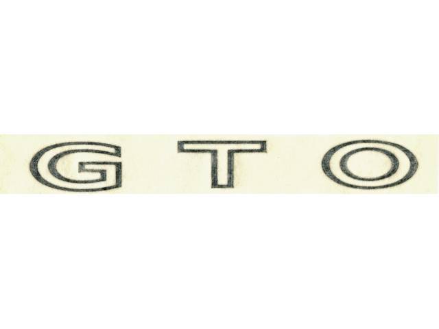 DECAL, Deck Lid / Trunk Lid, *GTO*, black, located in lower right hand corner, repro