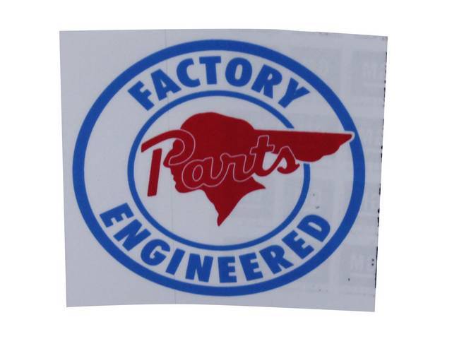 DECAL, Enthusiast, Pontiac Factory Engineered Parts, repro