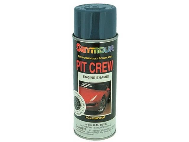 PAINT, Engine Enamel, GM Corporate Blue, Seymour, VOC compliant in California, no cfcs or methylene chloride, 12 fluid ounce spray can