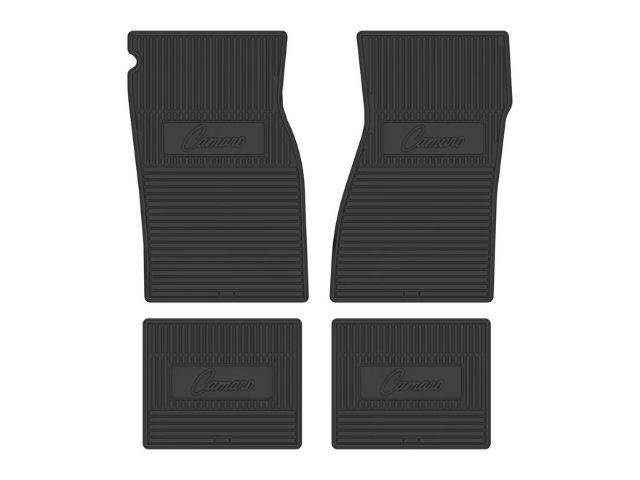 Custom Vintage Logo Floor Mat Set, features the *Camaro* logo, Black, 4-pc set