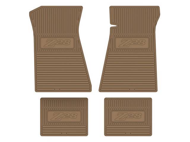 Custom Vintage Logo Floor Mat Set, features the *Z28* logo, Tan, 4-pc set