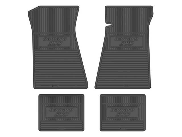 Custom Vintage Logo Floor Mat Set, features the *Camaro Z28* logo, Gray, 4-pc set