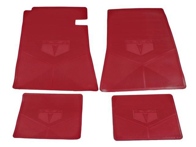 Custom Vintage Logo Floor Mat Set, features the *GTO* with Arrowhead logo, Red, 4-pc set
