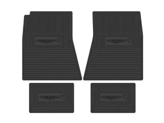 Custom Vintage Logo Floor Mat Set, features the *GTO 6.5 Litre* with Arrowhead logo, Black, 4-pc set