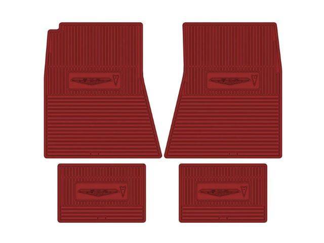 Custom Vintage Logo Floor Mat Set, features the *GTO 6.5 Litre* with Arrowhead logo, Red, 4-pc set