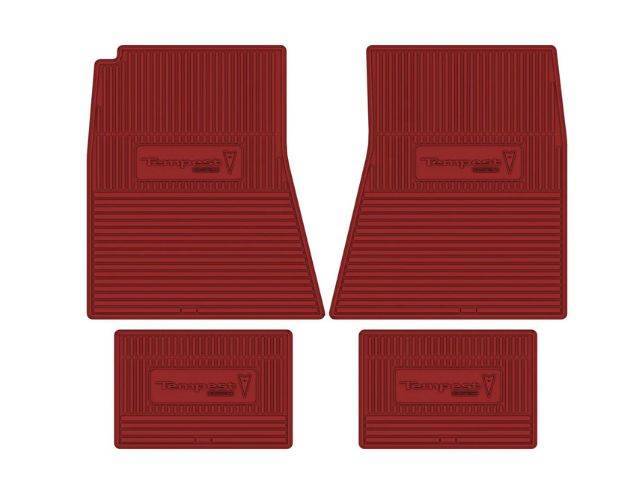 Custom Vintage Logo Floor Mat Set, features the *Tempest CUSTOM* with Arrowhead logo, Red, 4-pc set