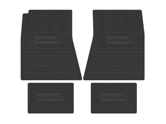 Custom Vintage Logo Floor Mat Set, features the *LeMans* with Arrowhead logo, Black, 4-pc set
