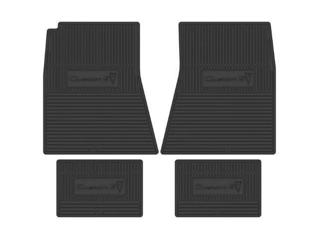 Custom Vintage Logo Floor Mat Set, features the *Custom S* with Arrowhead logo, Black, 4-pc set