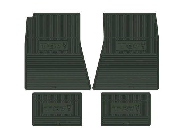 Custom Vintage Logo Floor Mat Set, features the *T-37* with Arrowhead logo, Dark Green, 4-pc set