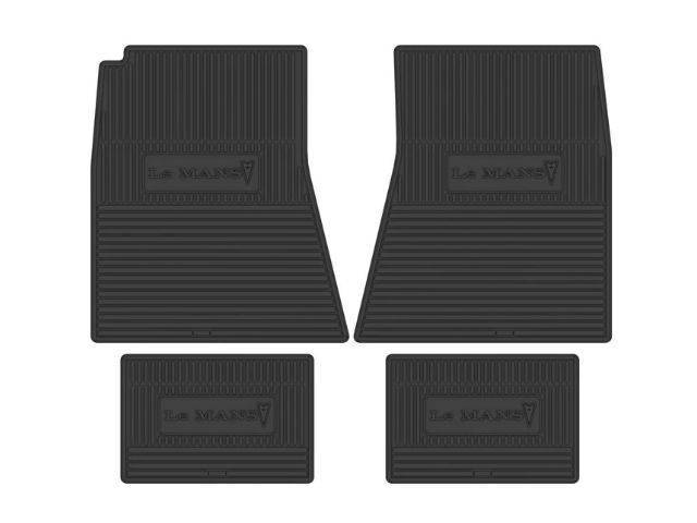 Custom Vintage Logo Floor Mat Set, features the *LeMANS* with Arrowhead logo, Black, 4-pc set