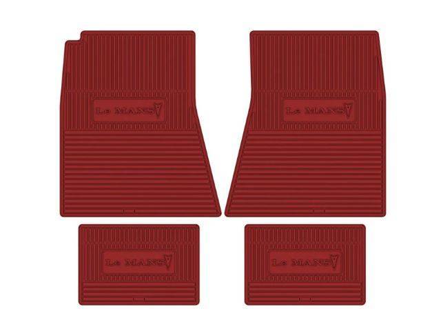 Custom Vintage Logo Floor Mat Set, features the *LeMANS* with Arrowhead logo, Red, 4-pc set