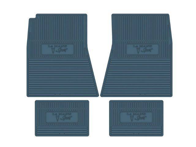 Custom Vintage Logo Floor Mat Set, features the *LeMANS Sport* with Arrowhead logo, Medium Blue, 4-pc set